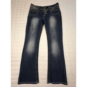 Angles Vintage Y2K Low Rise Boot Cut Jeans Women's 13 Embroidered Stitching